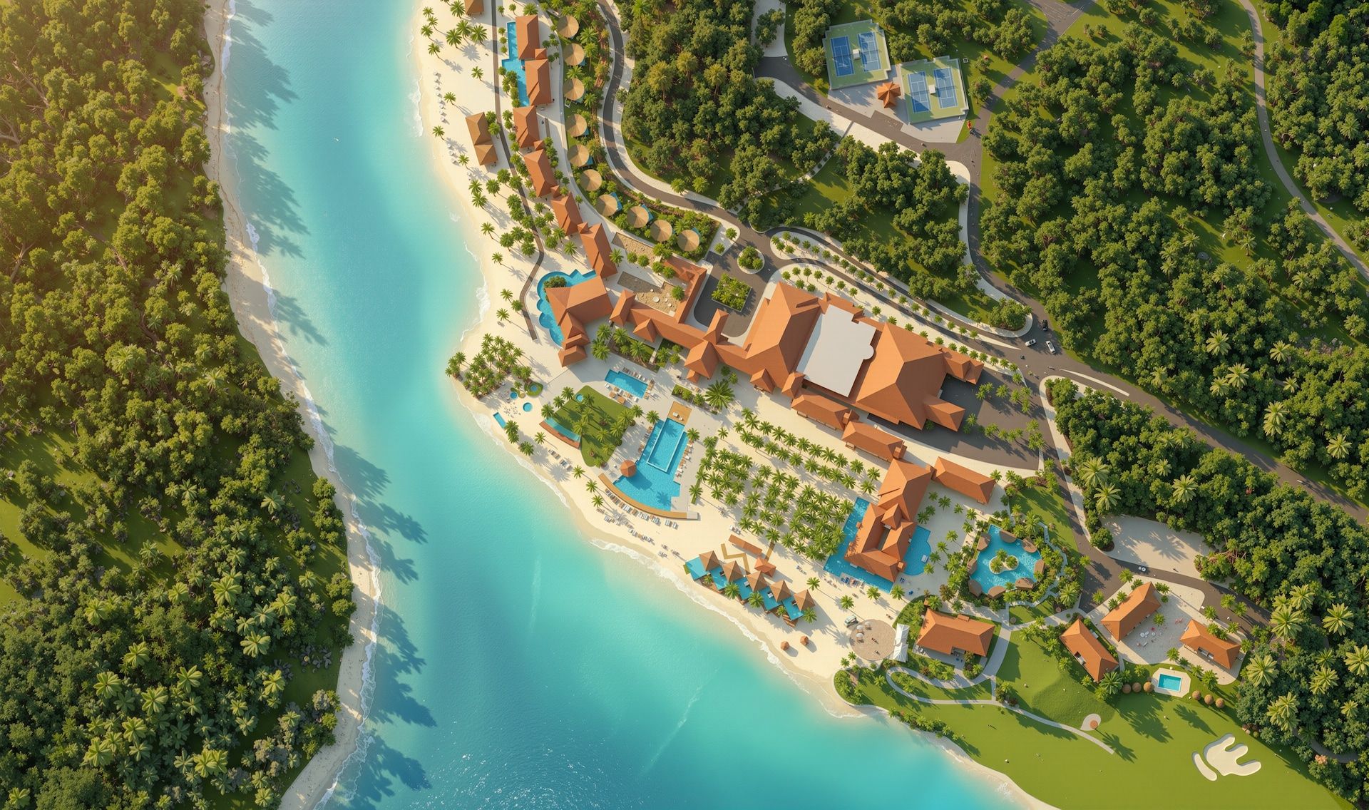 Resort exterior at Sandals Halcyon Beach