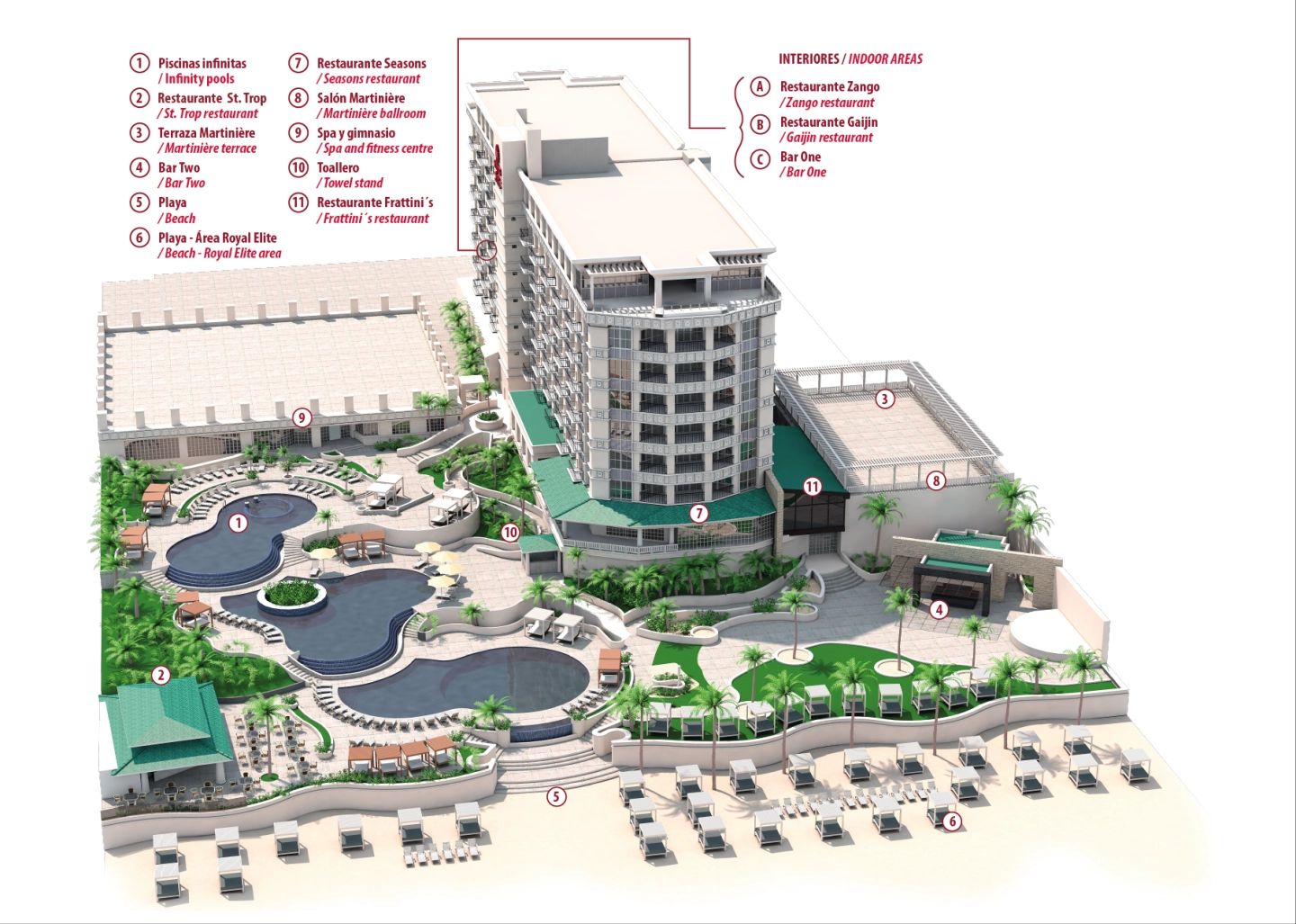 Resort exterior at Sandos Cancun Luxury Resort