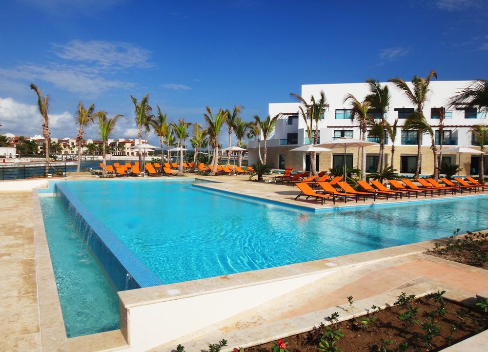 Waterfront beach area at TRS Cap Cana with Caribbean Sea views