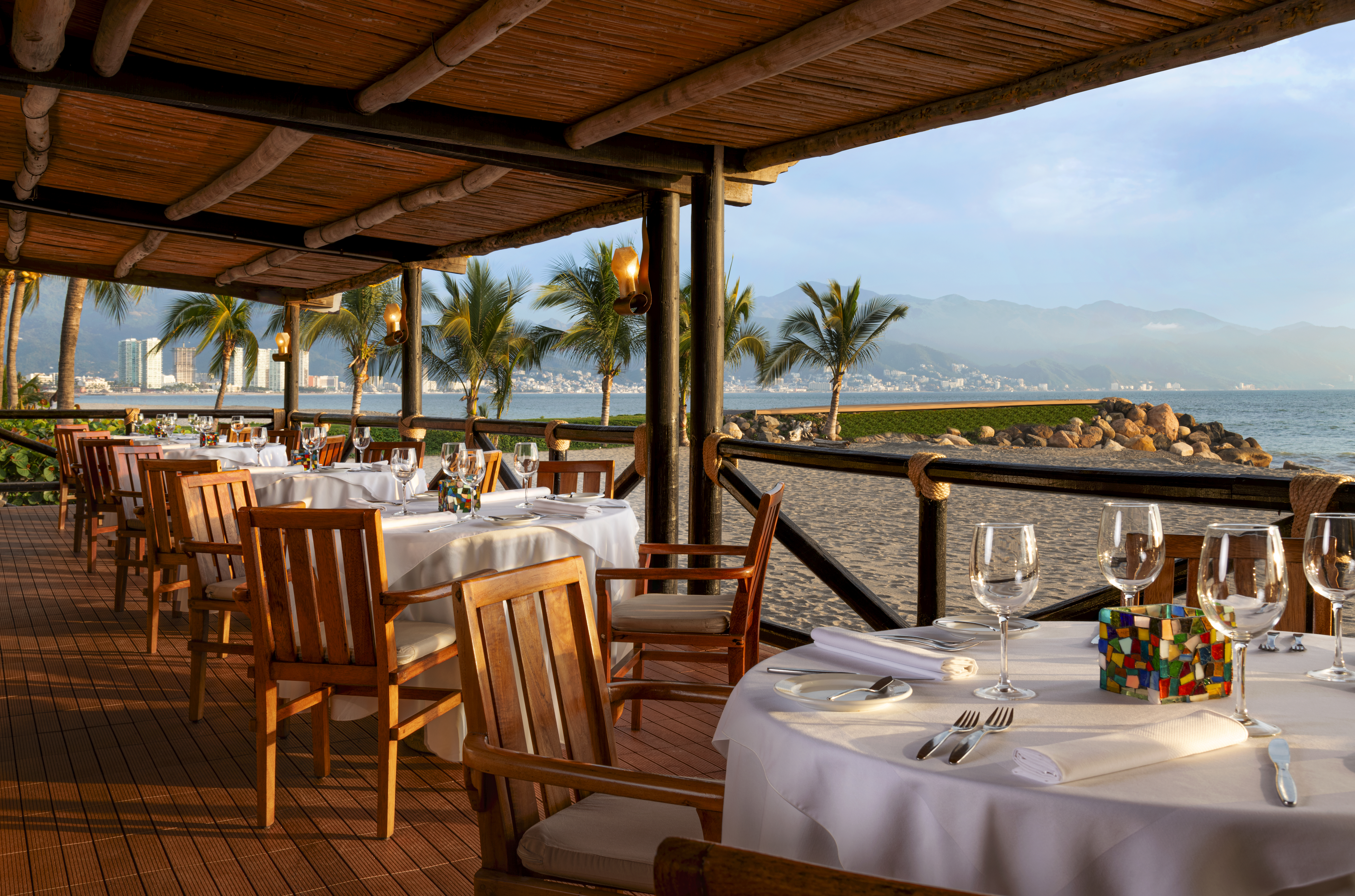 La Ribera Restaurant — oceanfront dining with Banderas Bay views