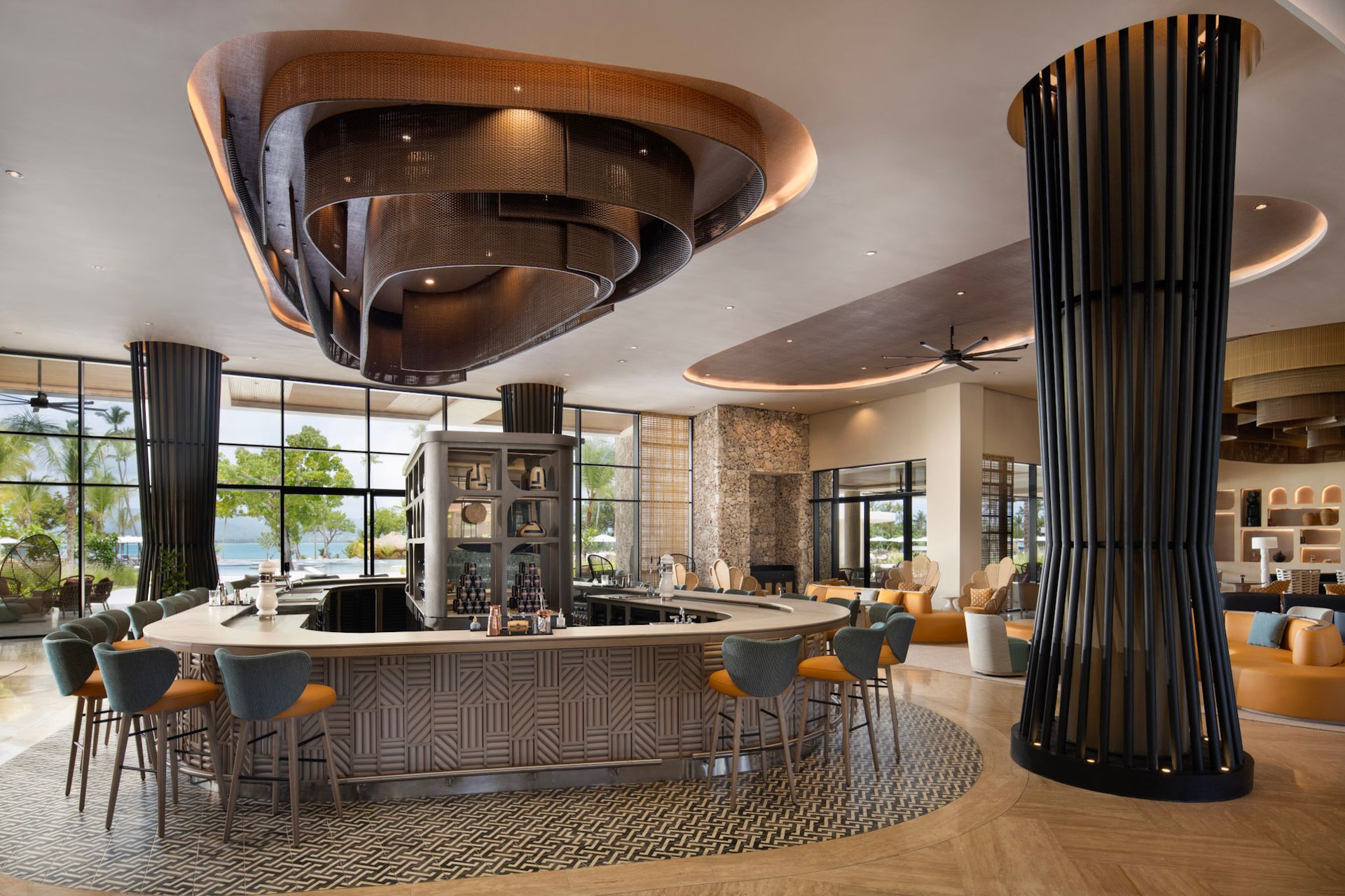 Dujo lobby bar with specialty coffees and rum cocktails