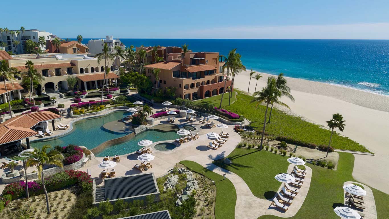 Zoetry Casa del Mar courtyard and gardens overlooking the Sea of Cortez